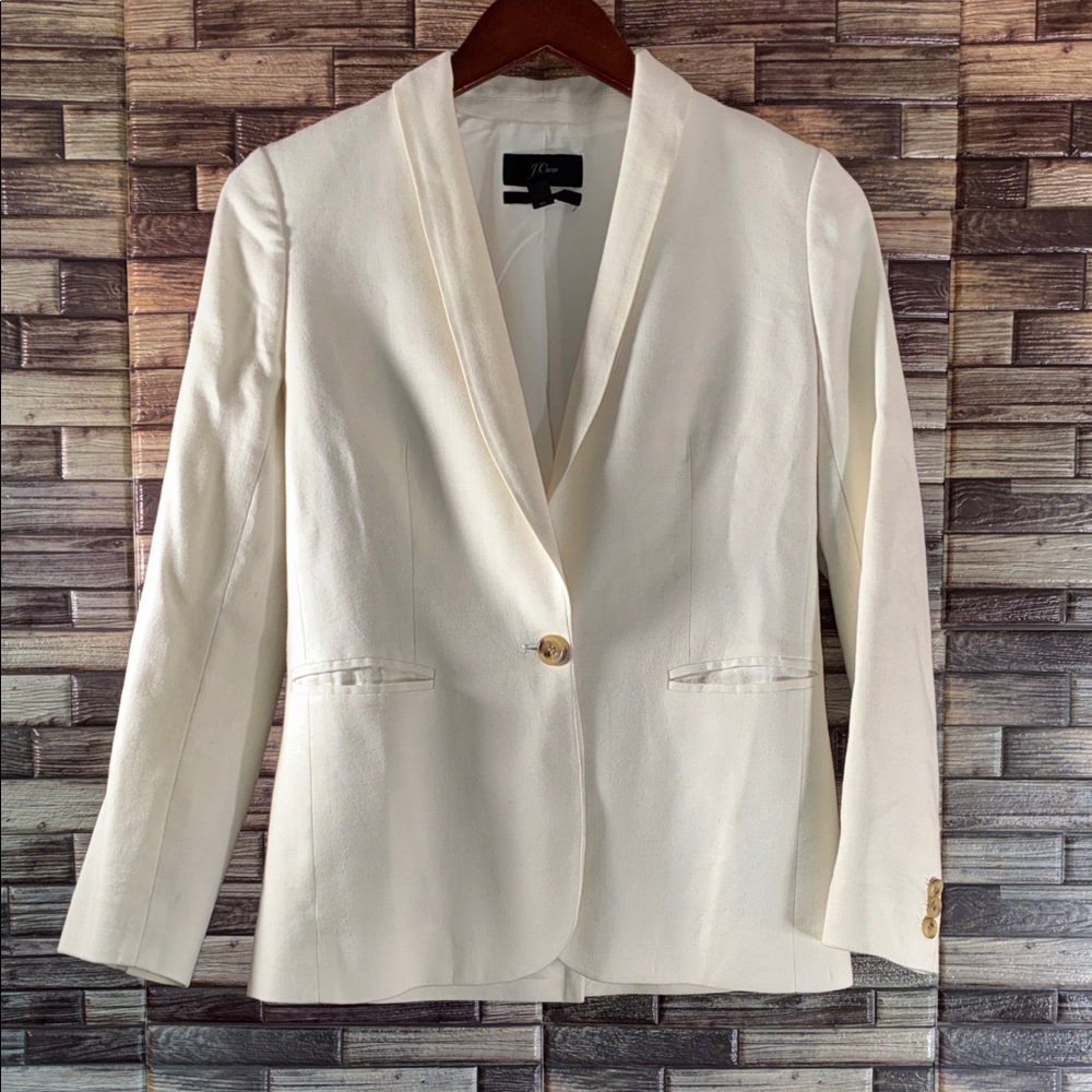 Pre Owned J. Crew Cream Blazer One Button Women’s 00